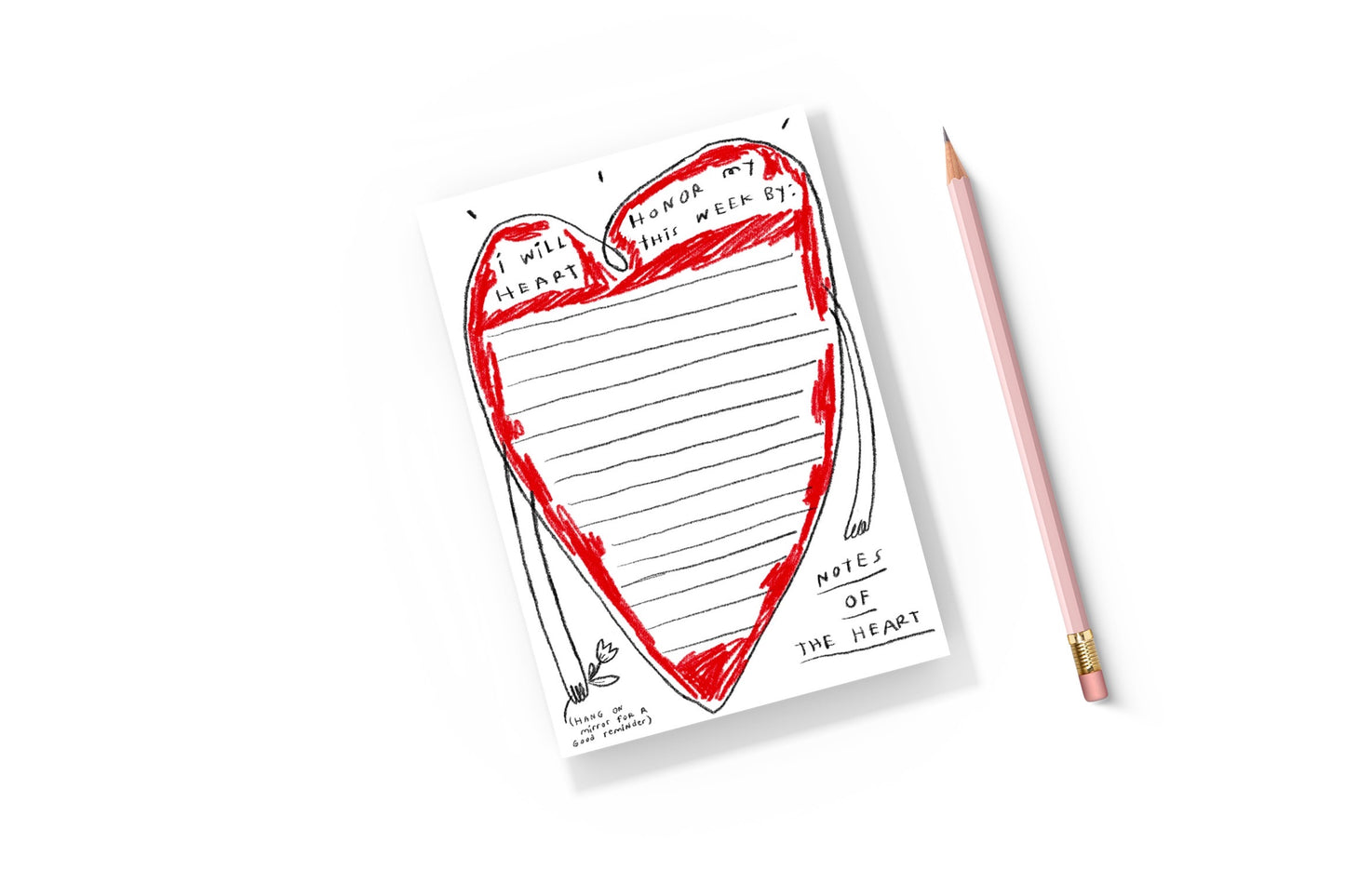 ‘notes of the heart’ notepad ❤️