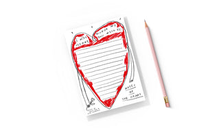 ‘notes of the heart’ notepad ❤️