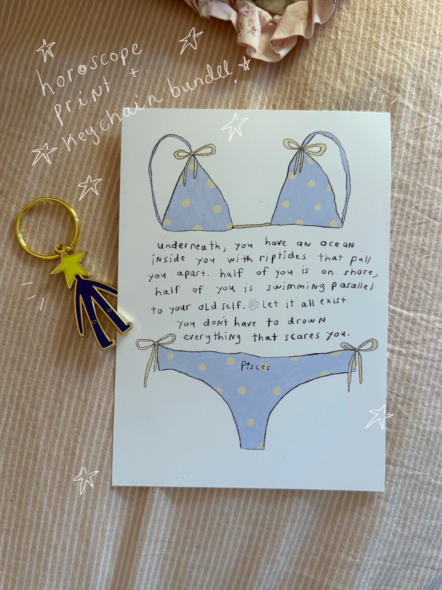 Star Bundle! 🌟 Keychain + Horoscope/Poem Print!